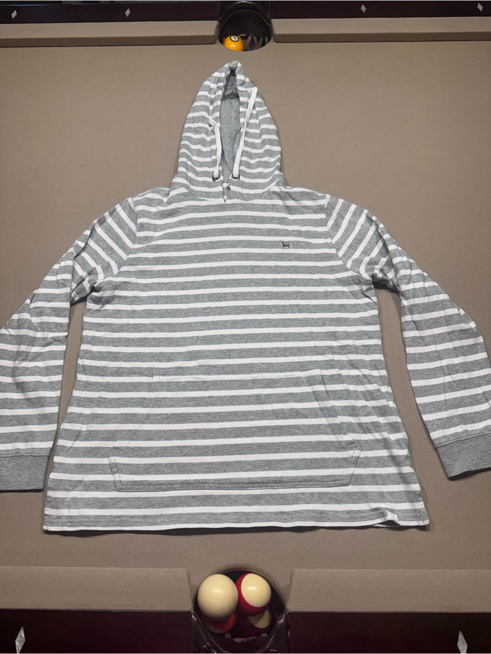 The Black Dog Gray & White Striped Women's Hoodie